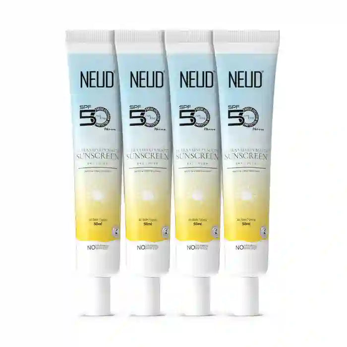 Buy 4 Packs NEUD Ultra Velvety Matte Priming Sunscreen Dry Touch 50gwith SPF 50++++ and Vitamin E directly from company - everteen-neud.com