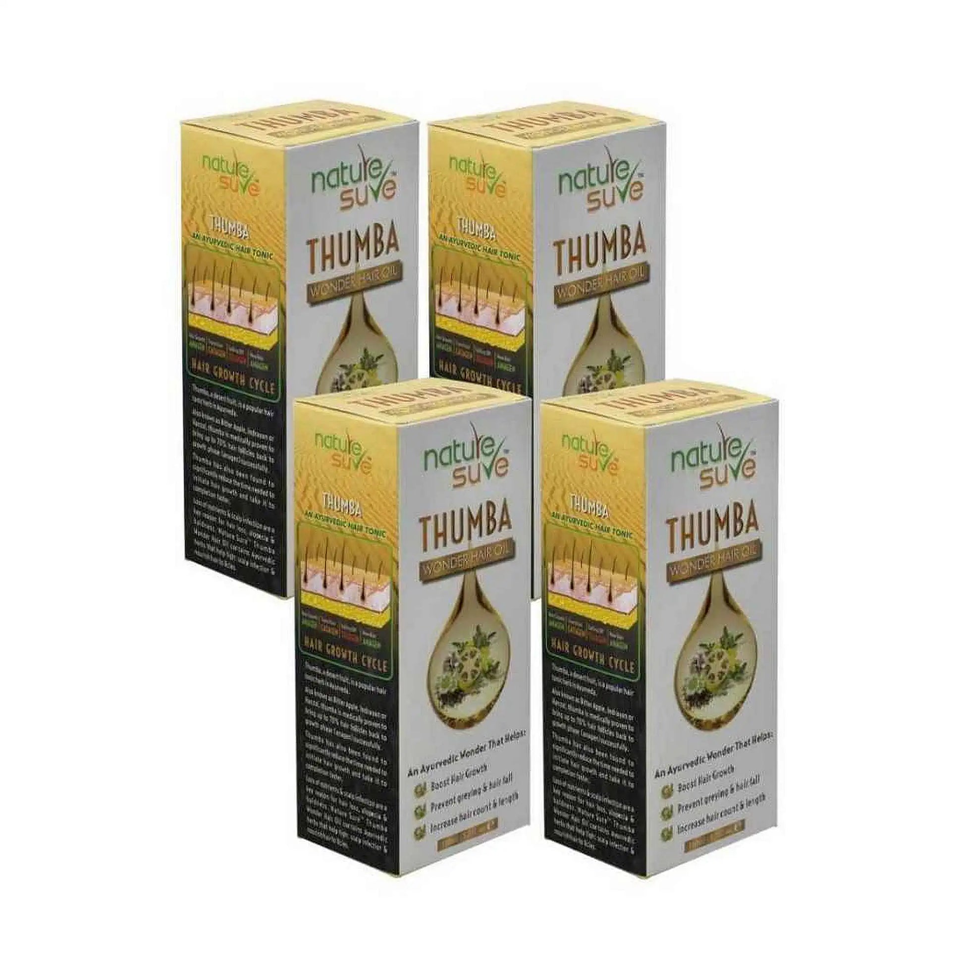 Nature Sure Thumba Wonder Hair Oil for Men and Women - 4x110ml Pack