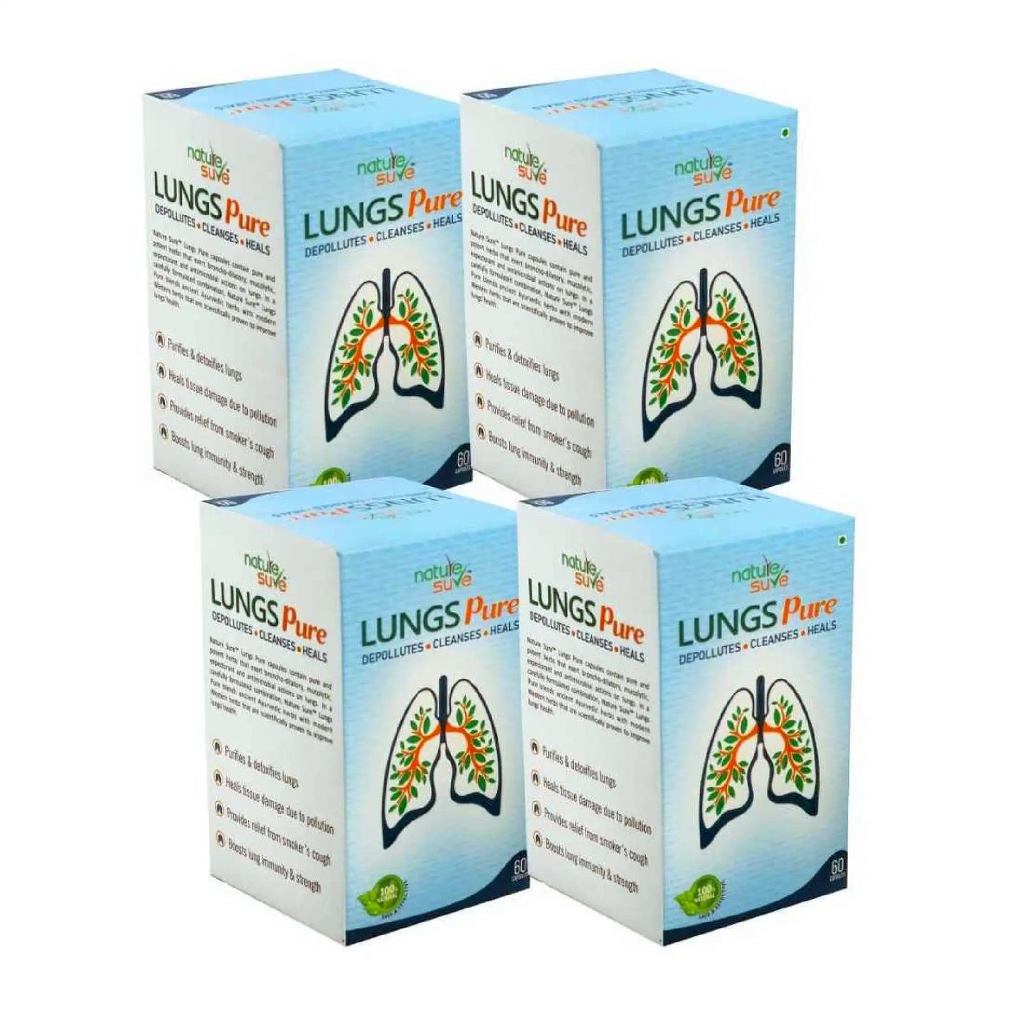 Nature Sure Lungs Pure 4x60 Capsules – AYUSH-Certified Ayurvedic Respiratory Support