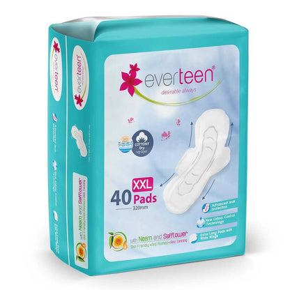 everteen XXL Sanitary Pads Enriched with Neem and Safflower - 40 Pads, 320mm