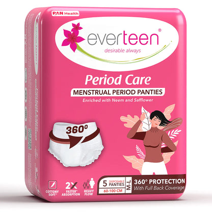 everteen Period Care Disposable Period Panties M-L – 1 Pack, 5 Panties
