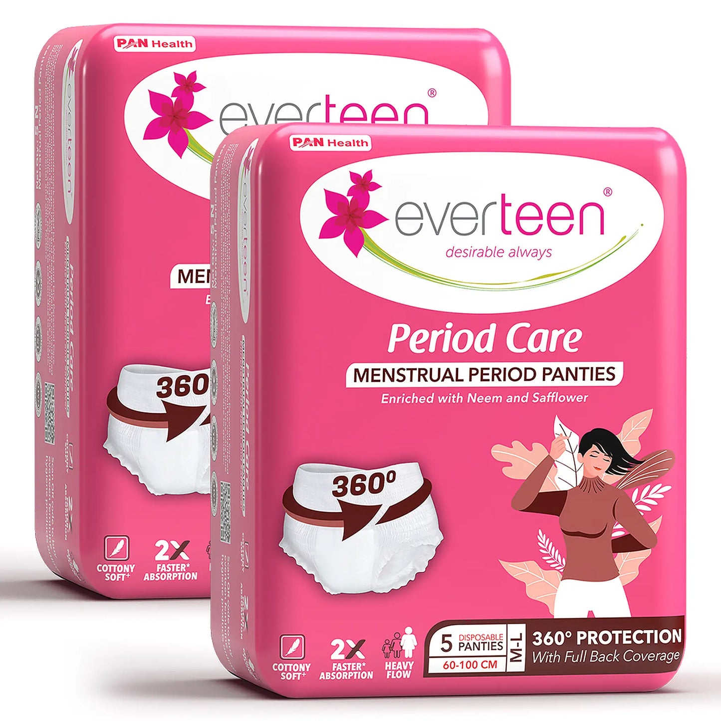 everteen Period Care Disposable Period Panties M-L – 2 Packs, 5 Panties Each