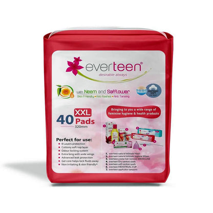 everteen XXL Sanitary Pads Enriched with Neem and Safflower - 40 Pads, 320mm