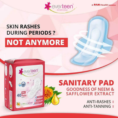 everteen XXL Sanitary Pads Enriched with Neem and Safflower - 40 Pads, 320mm