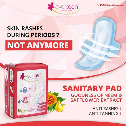 everteen XXL Sanitary Pads Enriched with Neem and Safflower - 40 Pads, 320mm