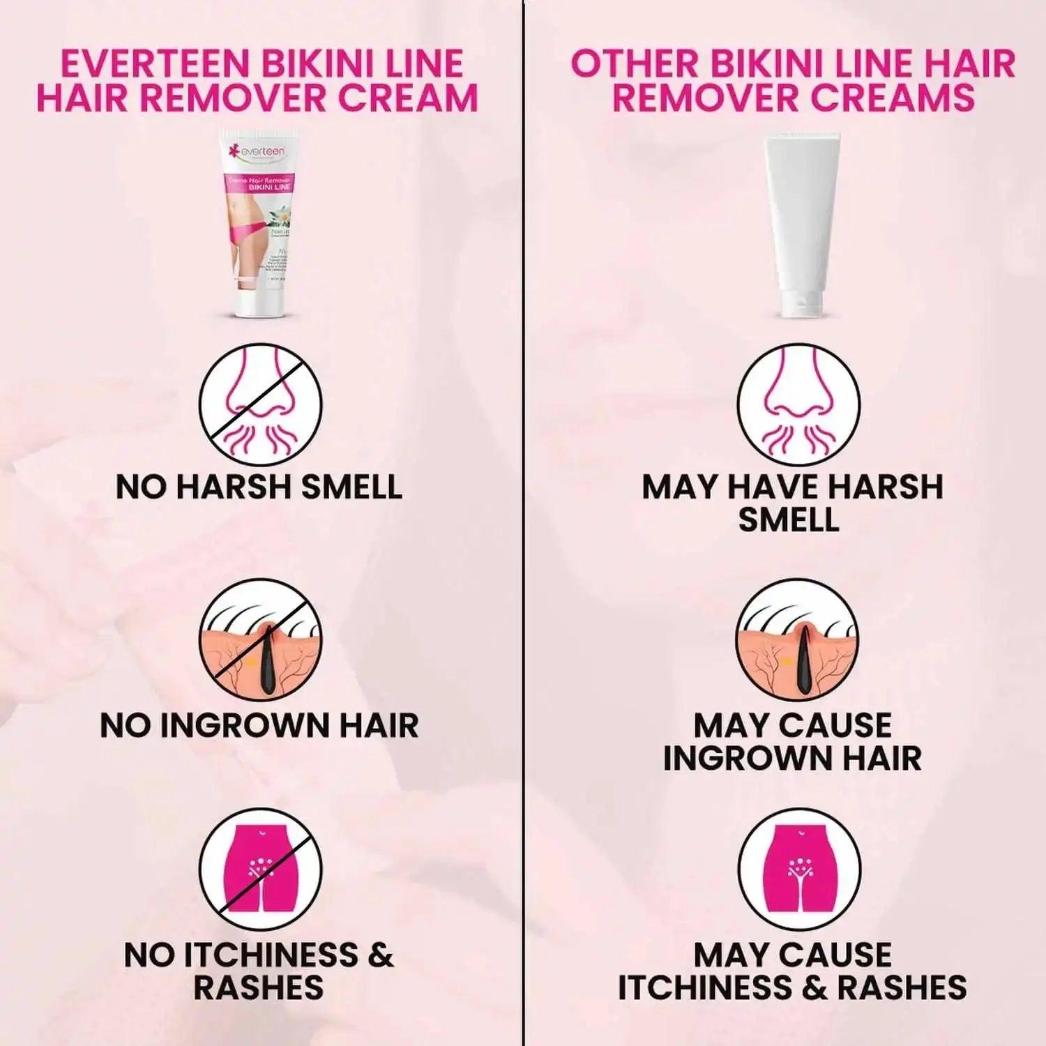 everteen Hair Remover Creme for Bikini Line & Underarms freeshipping -  everteen