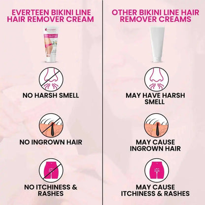 everteen 50g+50g Natural Bikini Line Hair Remover Creme for Women - Twin Pack - Official Brand Store: everteen | NEUD | Nature Sure | ManSure