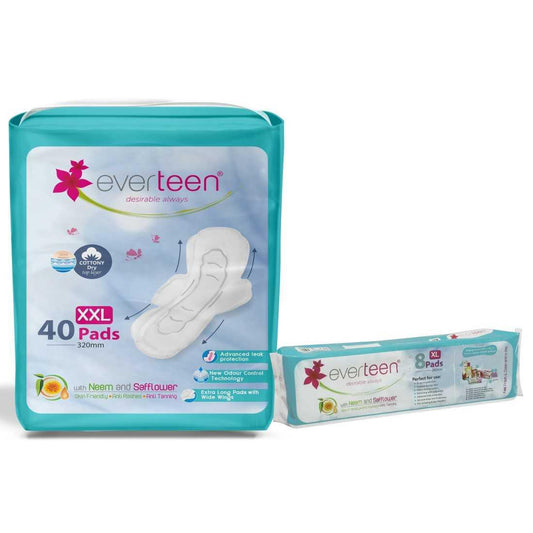 everteen 8 XL Dry Sanitary Pads and everteen Period Care 40 XXL Dry Sanitary Pads - Official Brand Store: everteen | NEUD | Nature Sure | ManSure