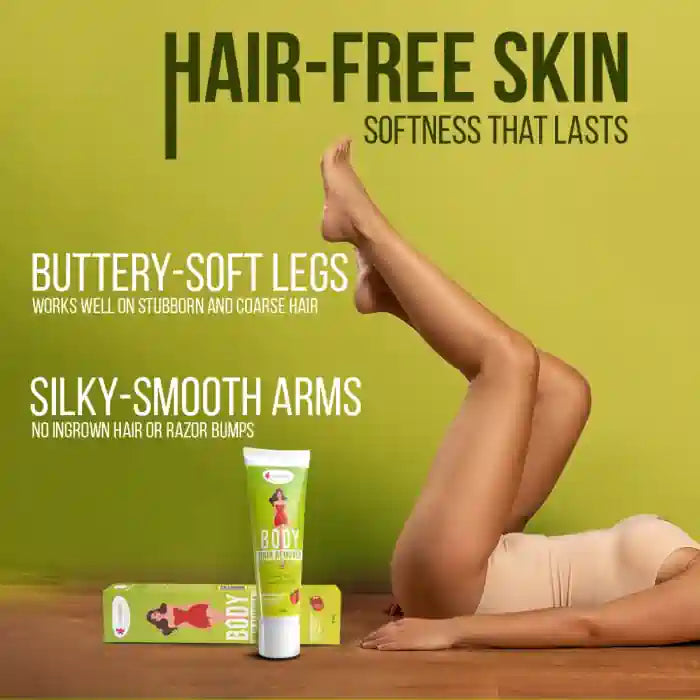 Get buttery-soft legs and silky-smooth arms with no ingrown hair or raor bumps by using everteen Body Hair Remover Cream for Women - everteen-neud.com