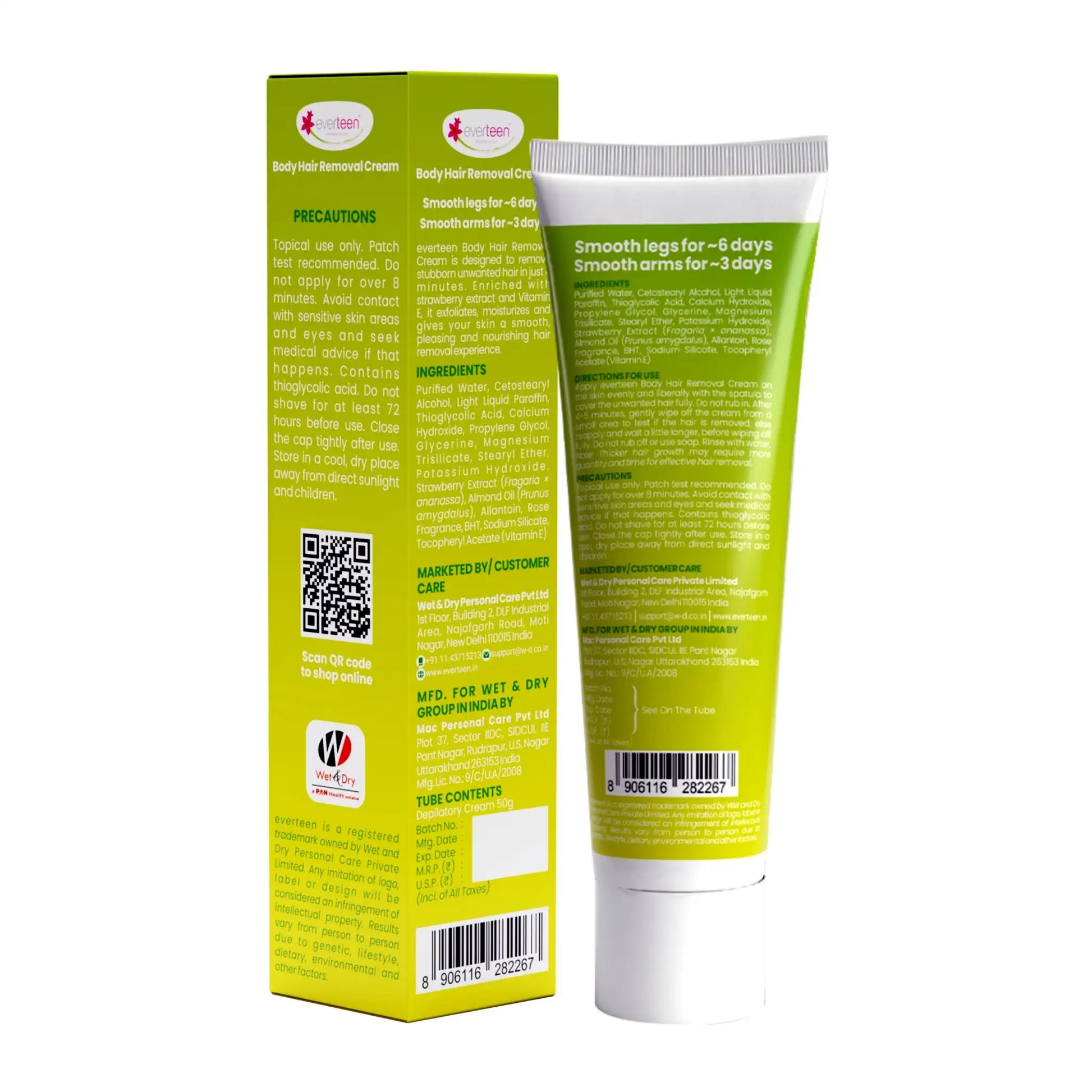 everteen Body Hair Remover Cream 50g – Ships Worldwide from India