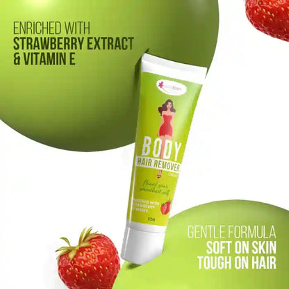 everteen Body Hair Remover Cream for Women is enriched with Strawberry, Vitamin E, Almond Oil and Allantoin. It is soft on skin but tough on coarse, stubborn unwanted hair - everteen-neud.com
