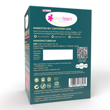 everteen Maternity Pads 410mm XXXL 10 Pads – Ships Worldwide from India