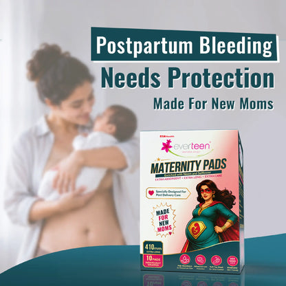 everteen Maternity Pads 410mm XXXL – Extra Absorbent Postpartum Pads for New Moms, 10 Pads