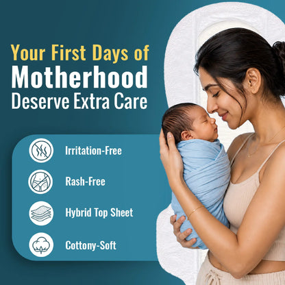 everteen Maternity Pads 410mm – Hybrid Top Sheet for Cottony Softness and Rash-Free Care