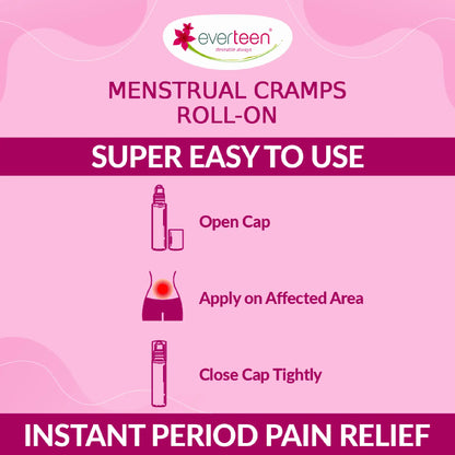 everteen Menstrual Cramps Roll-On - Just Apply On Affected Area. Close Cap Tightly After Use