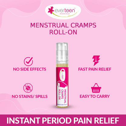 everteen Menstrual Cramps Roll-On - Easy to Carry, Travel Size, No Stains Or Spills