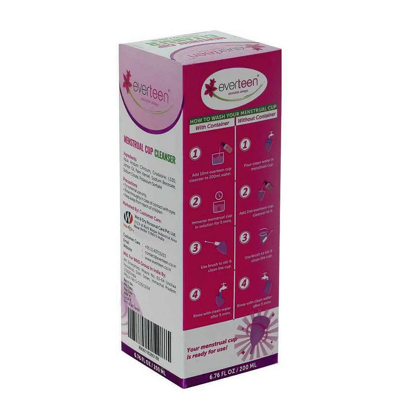 everteen Menstrual Cup Cleanser 200ml – Ships Worldwide from India