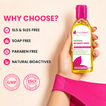 everteen Natural Intimate Wash for Feminine Hygiene in Women - Free From Soap, SLS and SLES