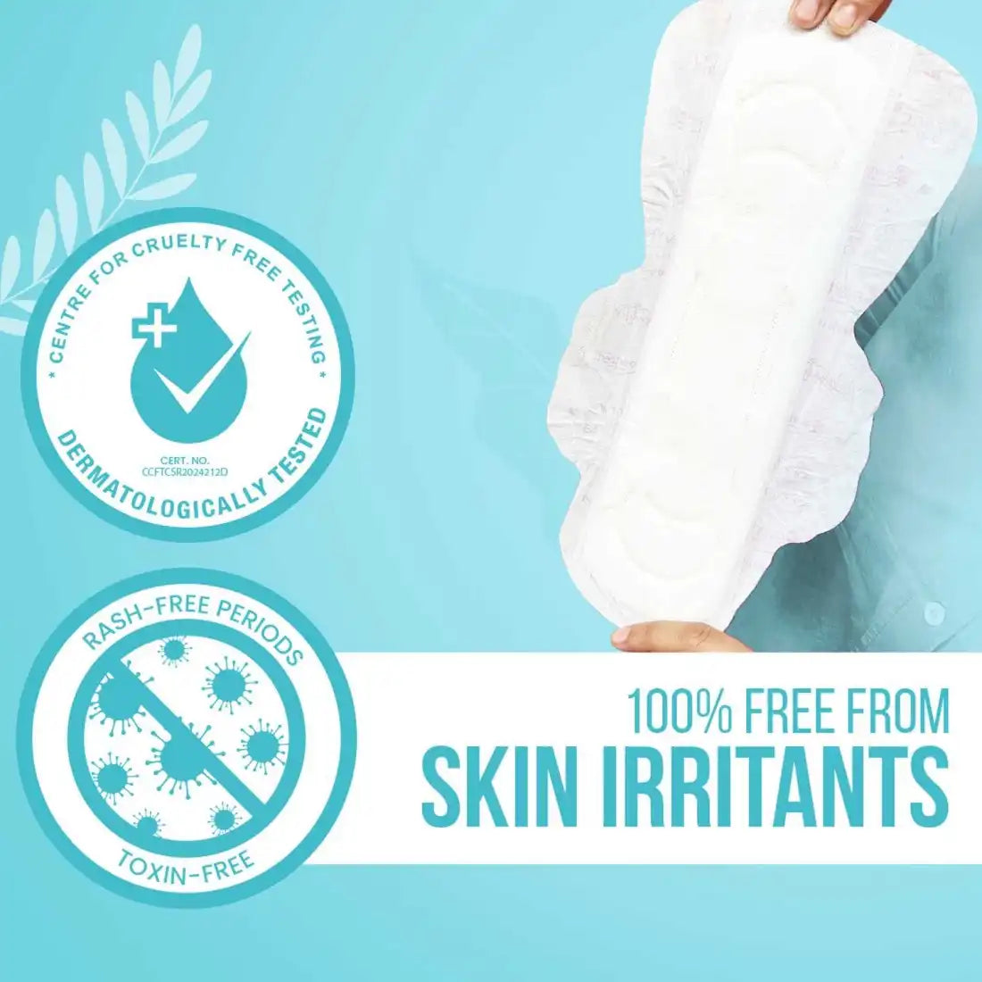 everteen XXL Sanitary Pads with Double Flaps are Dermatologically Tested and Free from Skin irritants To Give You Rash-Free Periods - 40 Pads, 320mm - everteen-neud.com