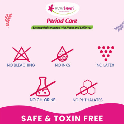 everteen Period Care Sanitary Pads - Free From Bleaching, Inks, Latex, Chlorine and Phthalates