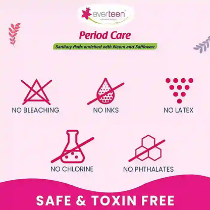 everteen Period Care Sanitary Pads Are Skin Safe and Do Not Contain Bleach, Ink, Latex, Chlorine or  phthalates - everteen-neud.com