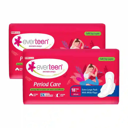 Buy 2x18 everteen Period Care Soft XL Sanitary Pads For Medium Flow in Women Directly From Company - everteen-neud.com