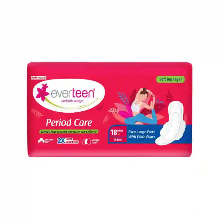 Buy 1x18 everteen Period Care Soft XL Sanitary Pads For Medium Flow in Women Directly From Company - everteen-neud.com