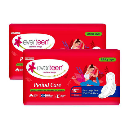 everteen Period Care Soft XL Sanitary Pads For Medium Flow in Women - 2x18 Pack