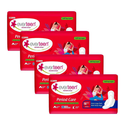everteen Period Care Soft XL Sanitary Pads For Medium Flow in Women - 4x18 Pack
