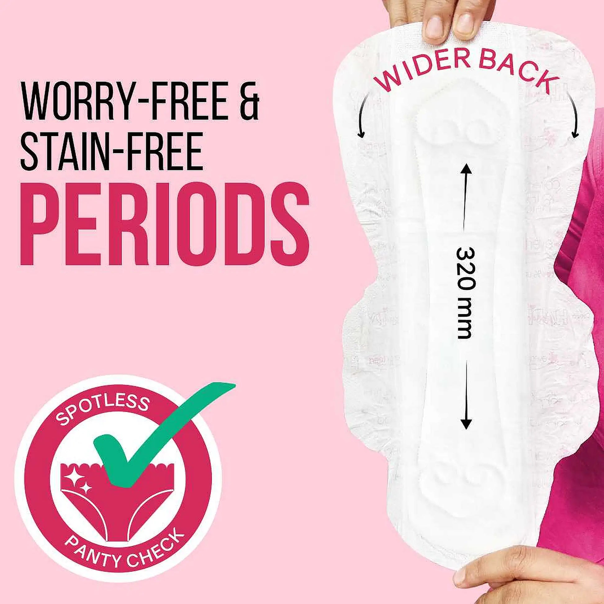 everteen Period Care XXL Sanitary Pads - 320mm Long With Wider Back For Worry-Free And Stain-Free Periods