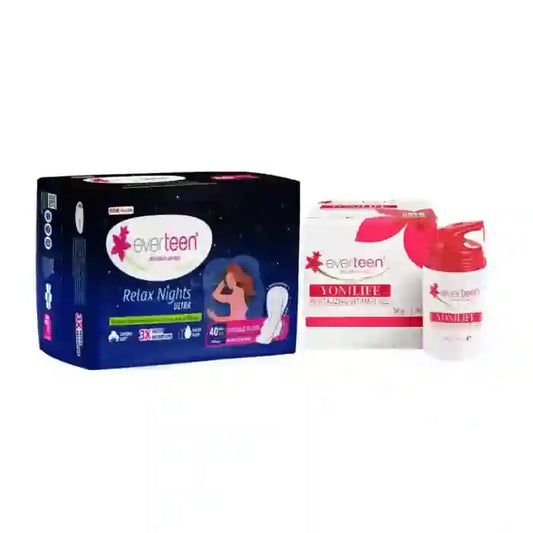 Buy everteen Relax Nights Ultra 40 Pads and Yonilife Intimate V Gel 30g directly from company