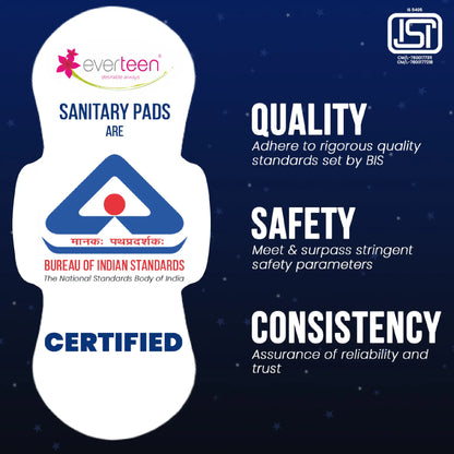 everteen Relax Nights Ultra Sanitary Pads - ISI Certified By Bureau of Indian Standards (BIS)