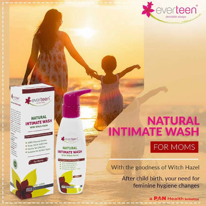everteen Witch Hazel Intimate Wash With Neem and Tea Tree Oil - Natural Feminine Hygiene for Postpartum in Moms