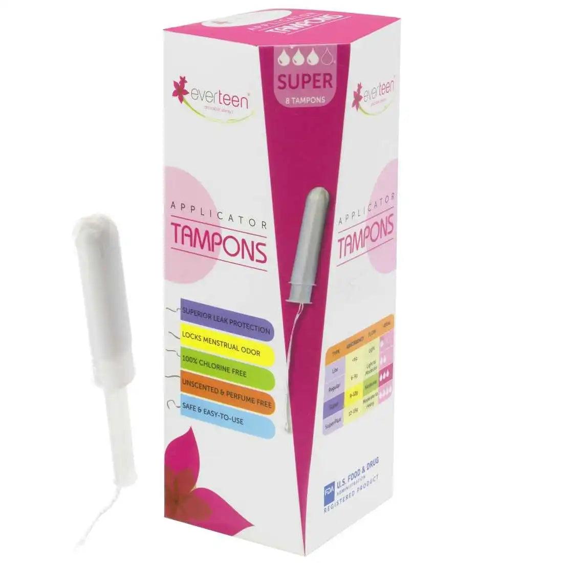 Buy 1 Pack everteen Super Applicator Tampons For Menstrual Periods in Women - everteen-neud.com