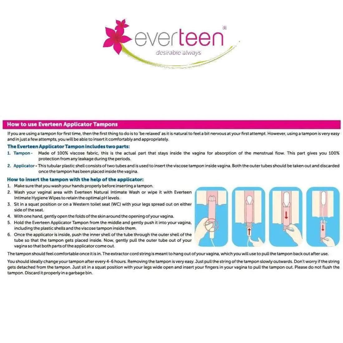 everteen Applicator Tampons for Menstrual Periods in Women