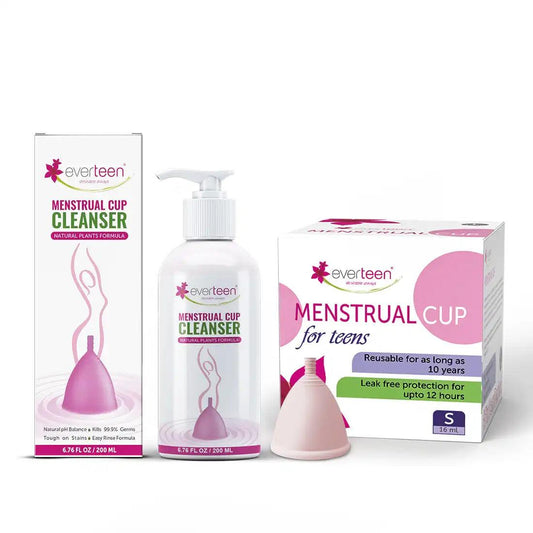 everteen Combo: Menstrual Cup and Menstrual Cup Cleanser for Periods in Women - everteen-neud.com