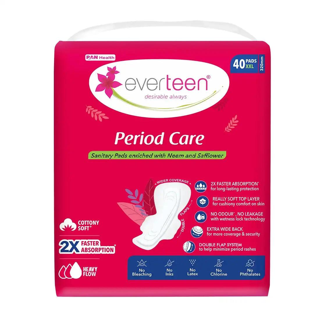 everteen Period Care XXL Combo Includes 40 Soft Sanitary Pads and 40 Dry Sanitary Napkins - everteen-neud.com
