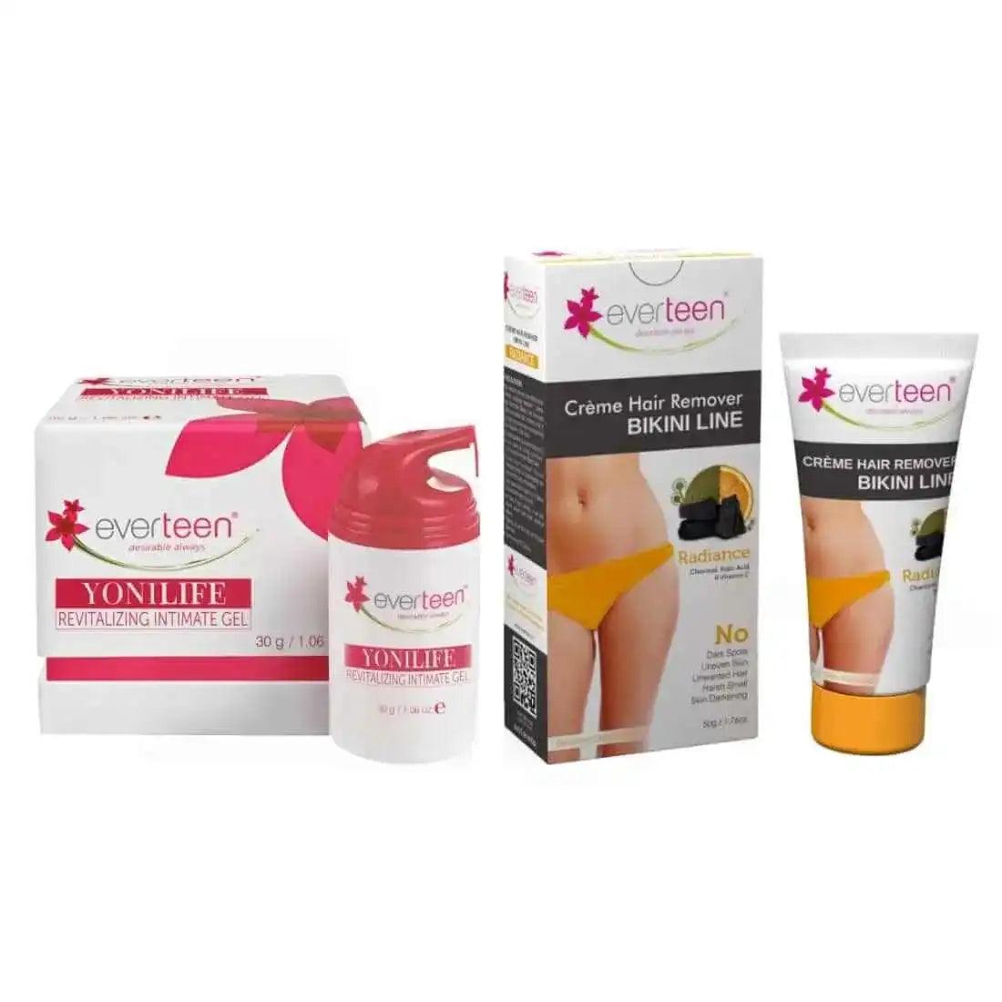 everteen Combo - Yonilife Revitalizing Gel 30g and Radiance Bikini Line Hair Remover Creme 50g - 1 Each 9559682320964