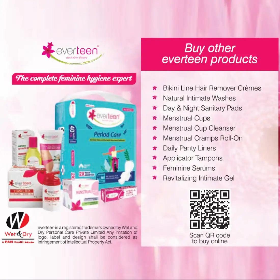 everteen Daily Panty Liners for Vaginal Discharge and Urinary Incontinence in Women - everteen-neud.com