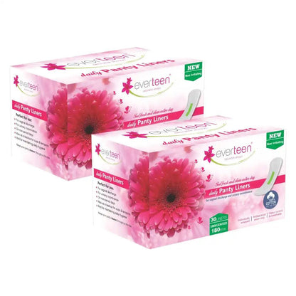 Buy 2 Packs of 30 everteen Daily Panty Liners for Vaginal Discharge and Urinary Incontinence in Women - everteen-neud.com