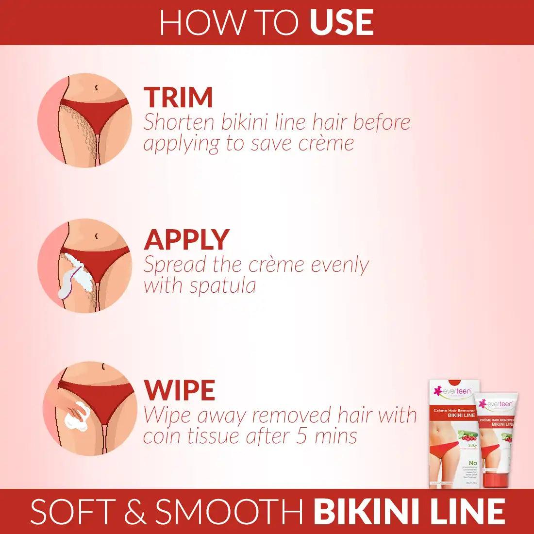 Using everteen Silky Bikini Line Hair Remover Cream Is Very Easy - everteen-neud.com