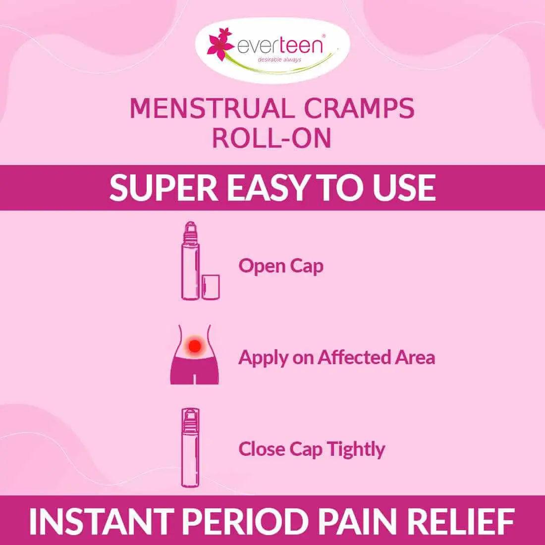 everteen Menstrual Cramps Roll-On for Period Pain Relief in Women - 10ml