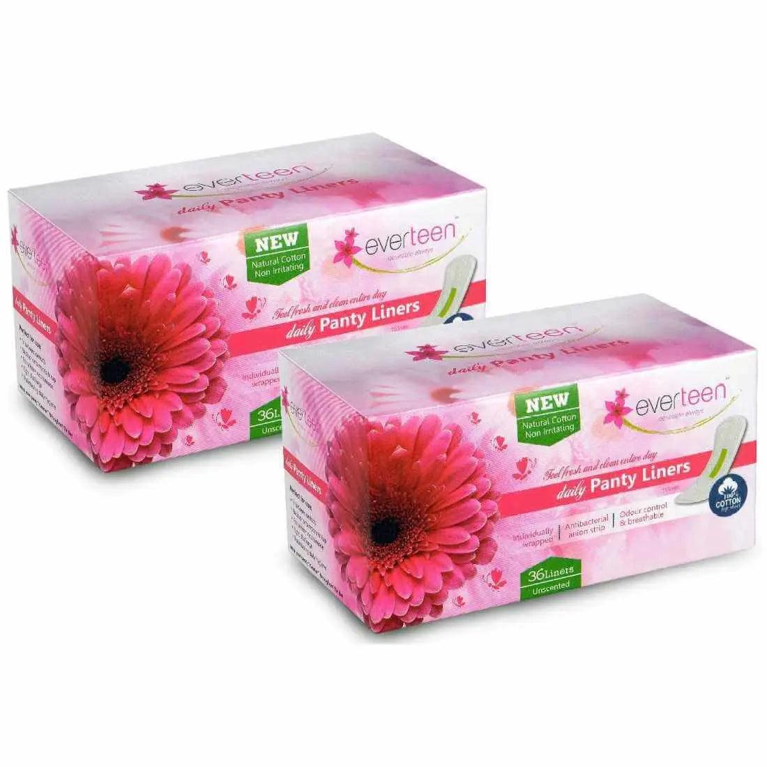 everteen Natural Cotton Daily Panty Liners for Women 8908003648217