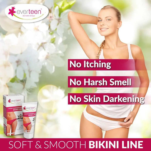 everteen Natural Hair Remover Creme for Bikini Line & Underarms in Women