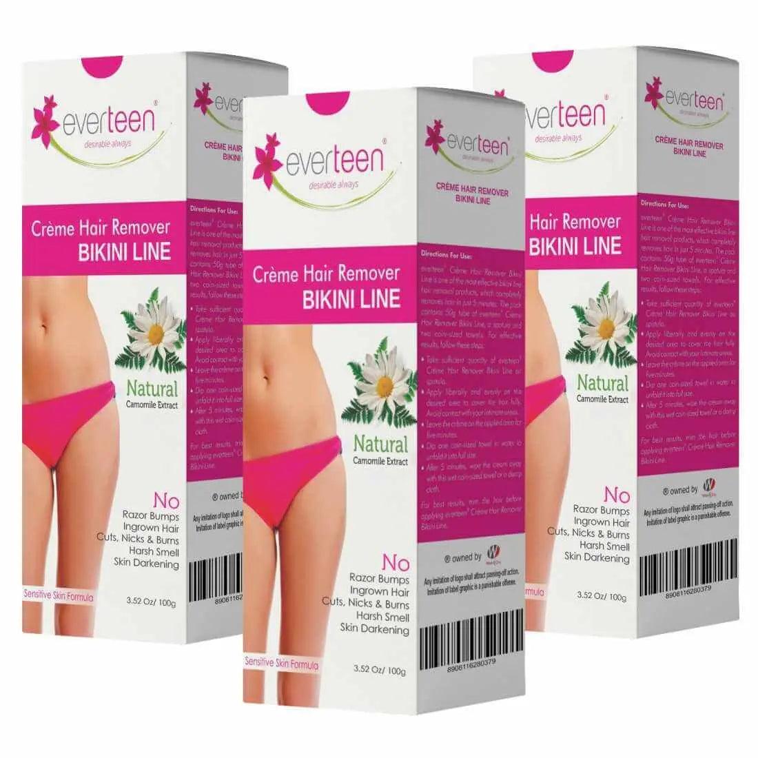 everteen Natural Hair Remover Creme for Bikini Line & Underarms in Women 9559682299666