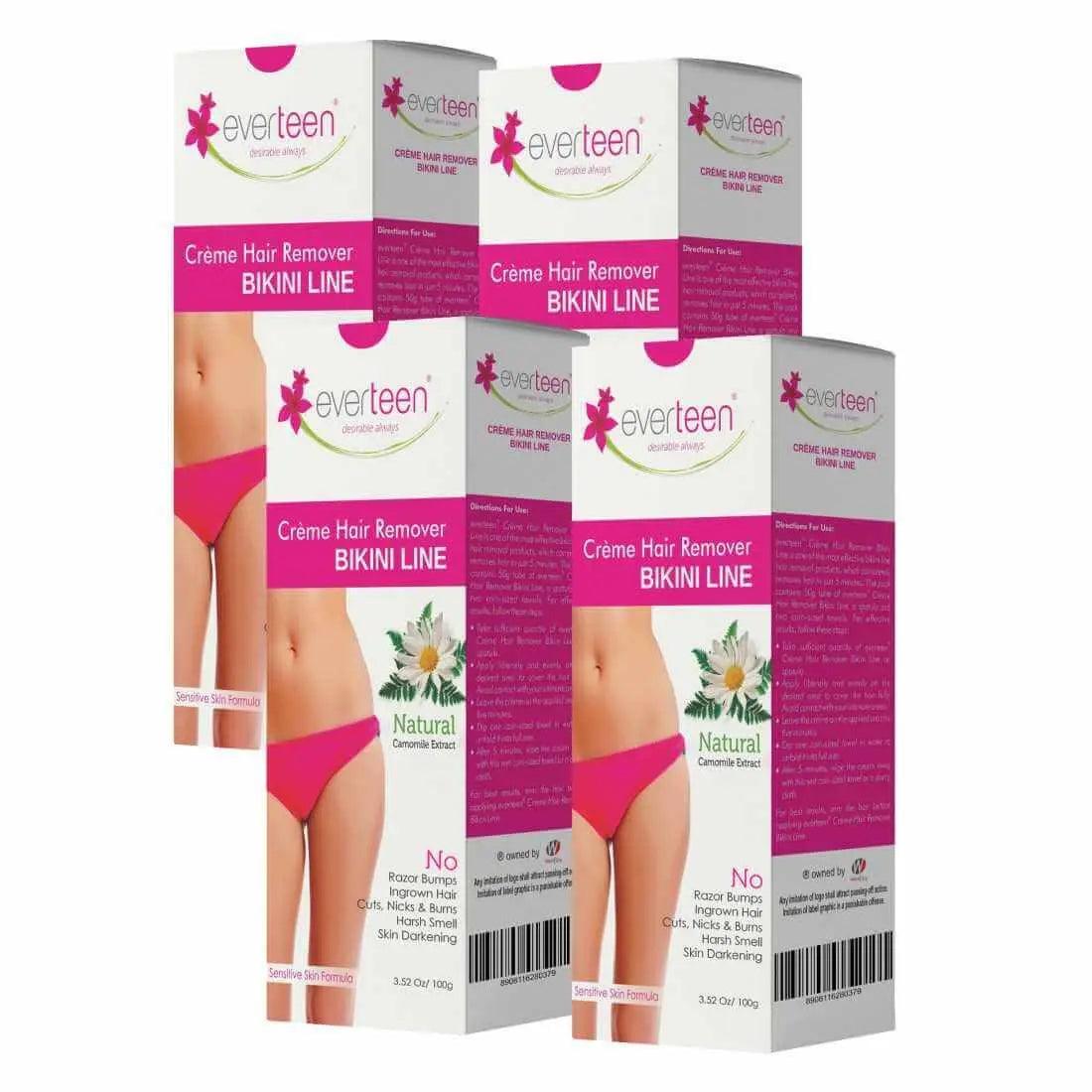 everteen Natural Hair Remover Creme for Bikini Line & Underarms in Women 9559682299734