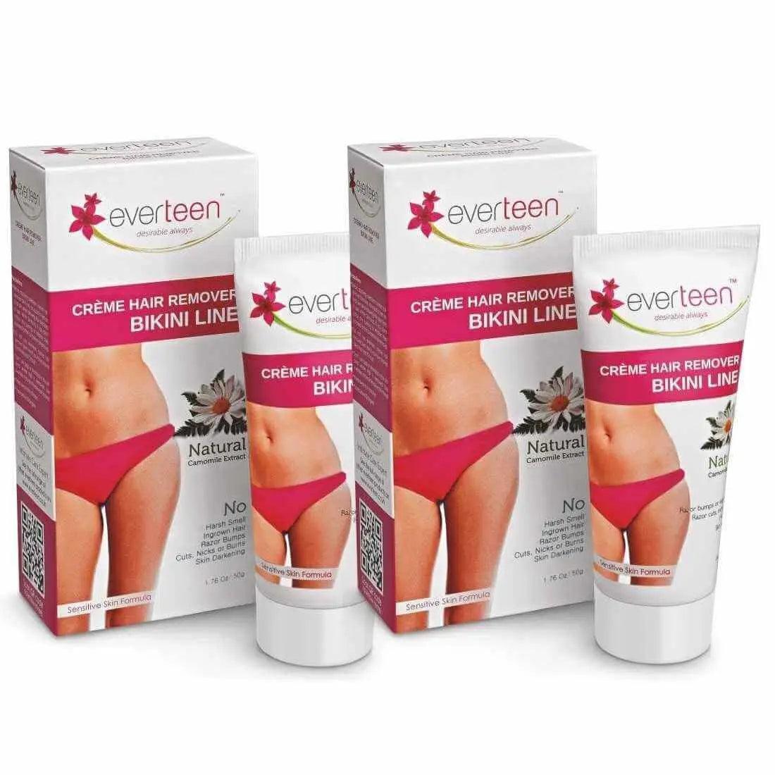 everteen Natural Hair Remover Creme for Bikini Line & Underarms in Women 8908003648279