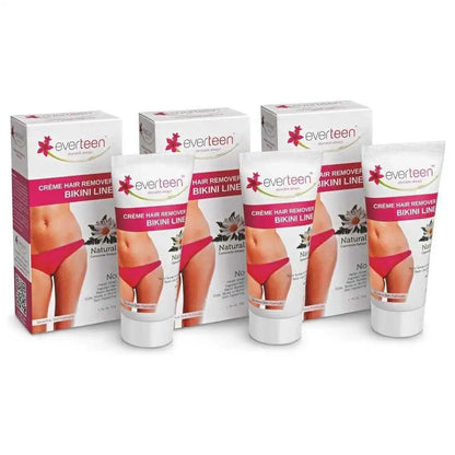 Buy 3 Packs everteen Natural Hair Remover Creme 50g for Bikini Line and Underarms in Women - everteen-neud.com