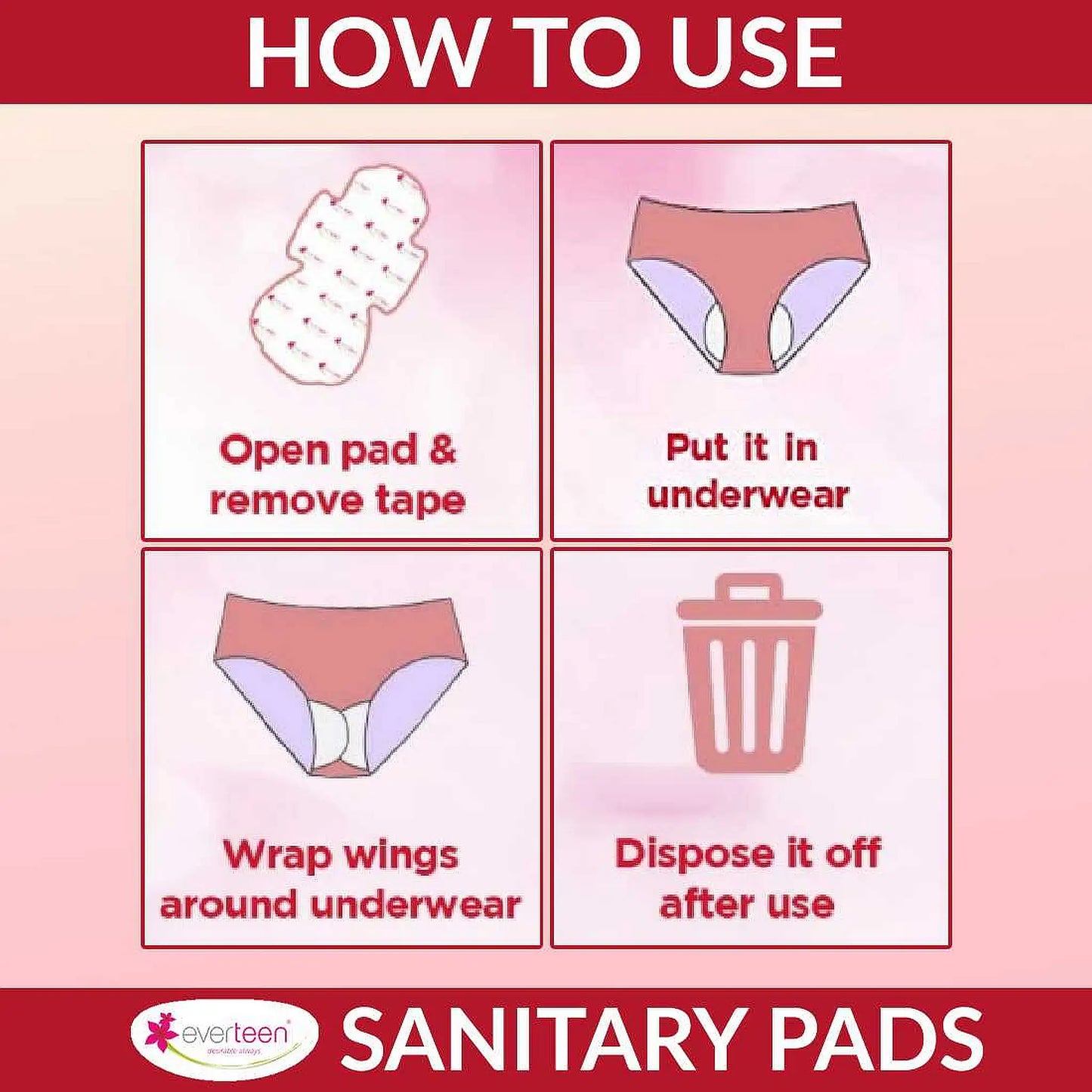 everteen XXL Sanitary Pads Enriched with Neem and Safflower - 40 Pads, 320mm