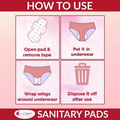 everteen XXL Sanitary Pads Enriched with Neem and Safflower - 40 Pads, 320mm